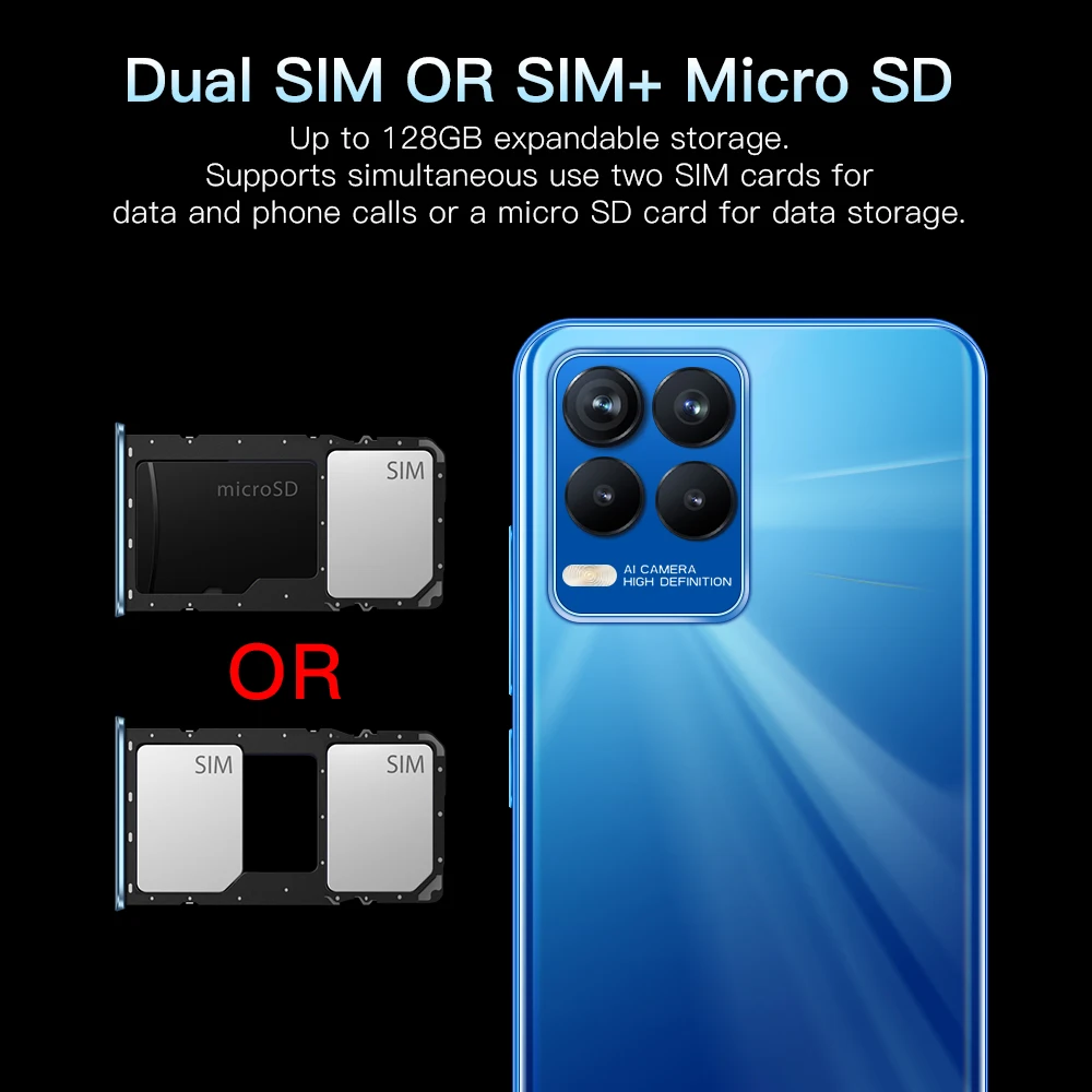 reolme8s 6 7 inch 1216512gb 32mp50mp 6800mah android 11 smart phone deca core dimensity 810 face unlock mobile phones global free global shipping
