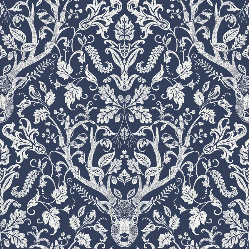 

Walls Decor Navy Escape to the Forest Peel & Stick Wallpaper