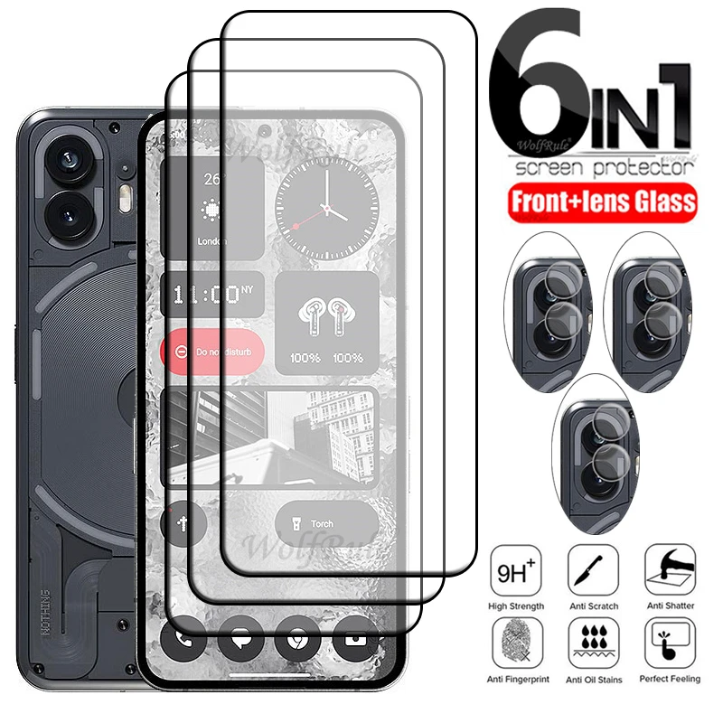 

6-in-1 For Nothing Phone 2 Glass For Nothing Phone 2 Tempered Glass Full Screen Protector Nothing Phone 2 1 (1) (2) Lens Glass