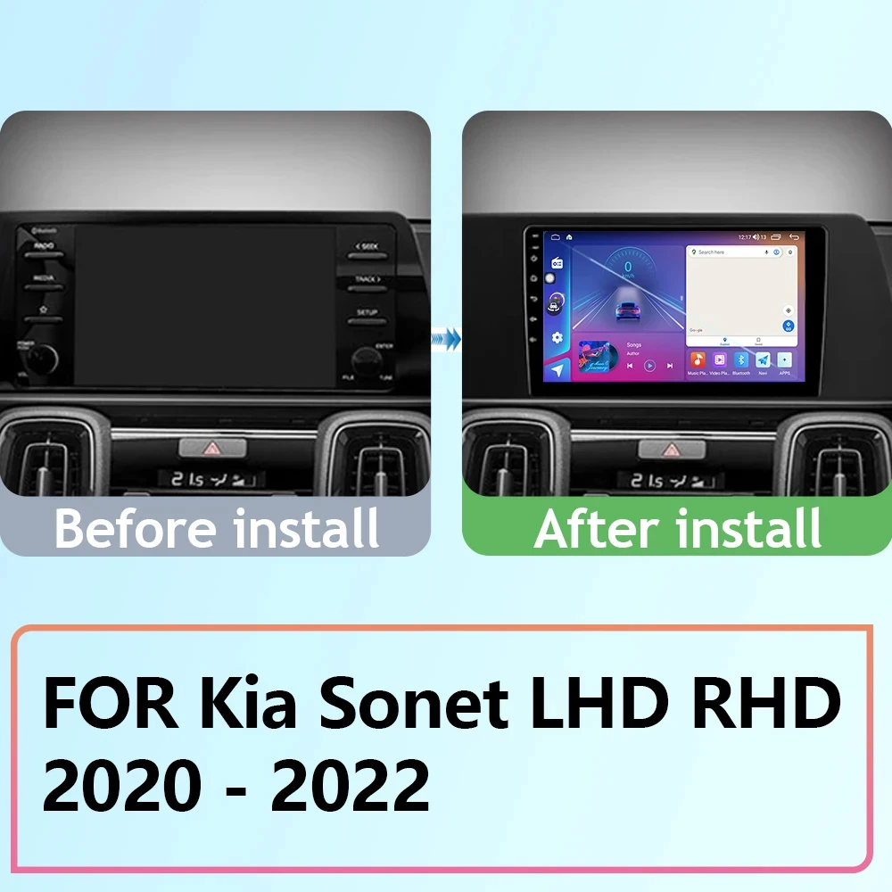 4G QLED для Kia Sonet 2020-2022 LHD RHD Автомобильный мультимедийный плеер GPS-навигация Android Auto