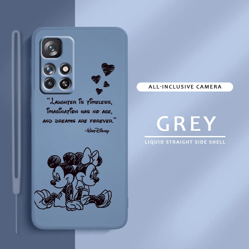 

Disney Cool Mickey Minnie For Redmi K60 K50 K40 K30 K20 10C X 9C T AT A 8A 7A Gaming Pro Plus Liquid Rope Phone Case