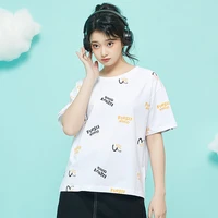 t shirt womens new spring and autumn pullover printing short sleeved cotton loose and thin bottoming leisure crew neck