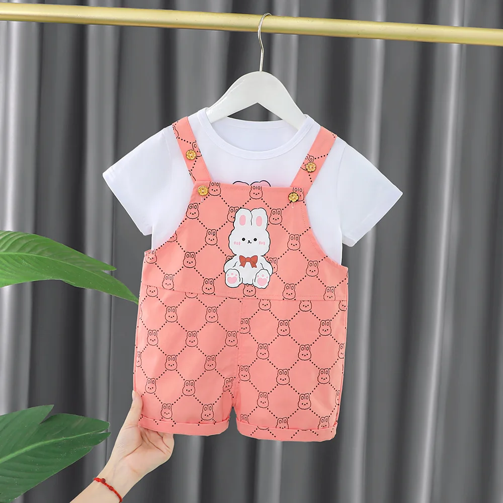 

Комплекты одежды для девочек, лето 2023, Детские футболки, комбинезон, шорты, спортивные костюмы для малышей 5 лет, спортивный костюм, детская о...