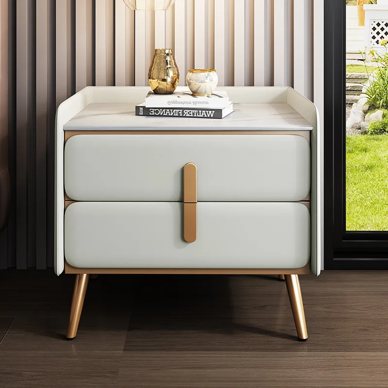 

Multi Function Led Light Bedroom Cabinet Luxury Style Smart Nightstand Bedroom USB Bedside Table Home Furniture Password Lock