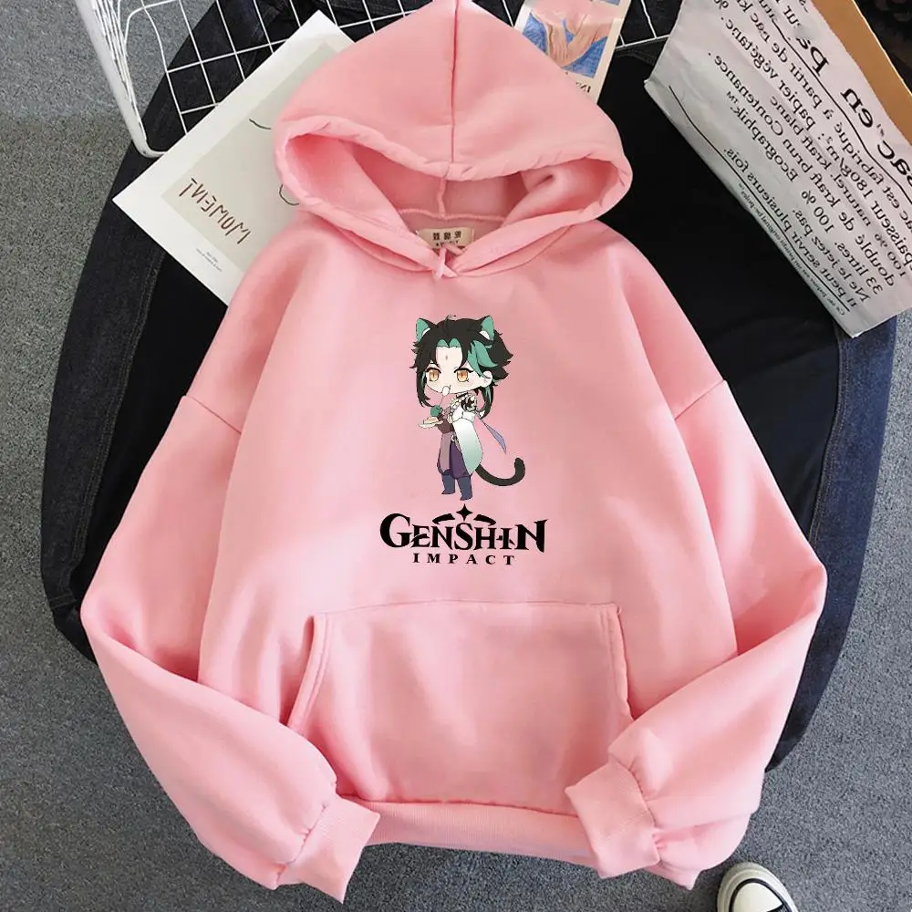 

Game Genshin Impact Xiao Printed Long Sleeve Men's and Women's Hooded Harajuku Hip Hop Sports Sweatshirt cosplay clothes
