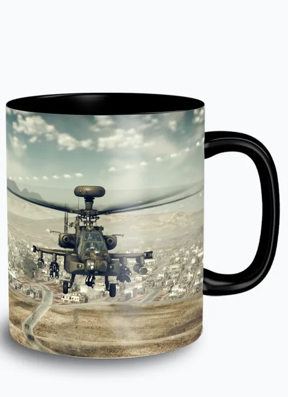 Кружка черная игры Apache Air Assault (апач эйр асолт самолеты вертолеты PS Xbox PC Switch) 12676 -