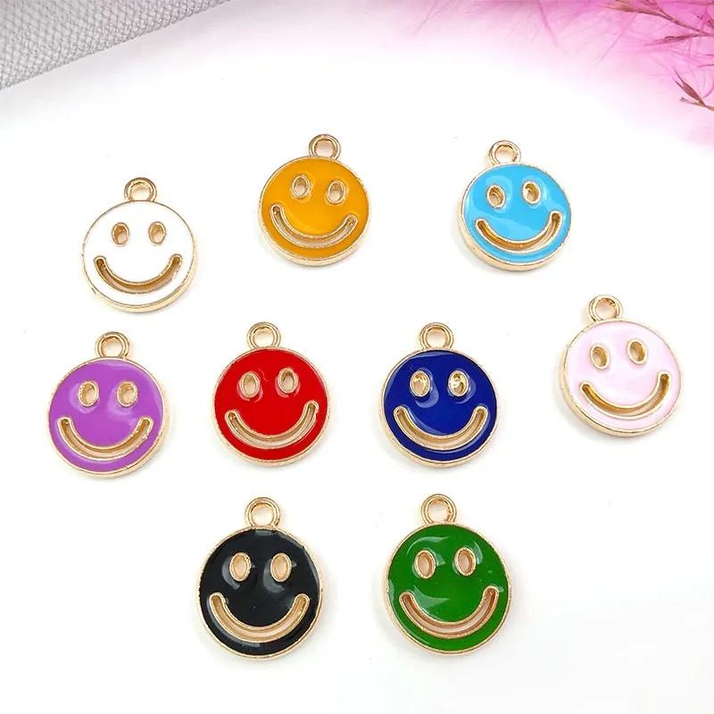 

45 шт./лот подвески из сплава с изображением смайлика из смешанной эмали ожерелье серьги «сделай сам» для изготовления ювелирных изделий Акс...