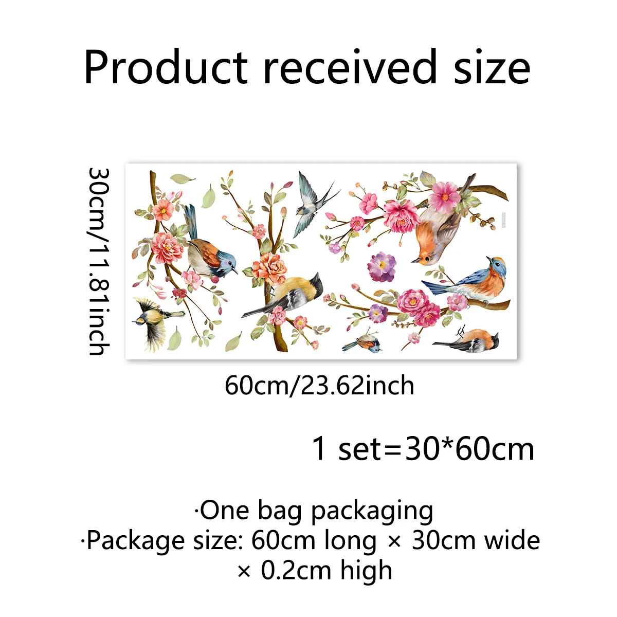 

ПВХ наклейки для окон цветы птицы