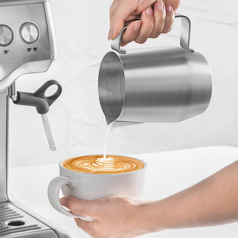 

600ml Stainless Steel Coffee Pull Flower Cup Milk Foam Milk Tank Tip Mouth Coffee Latte Cup Milk Foam Cup Coffee Appliance