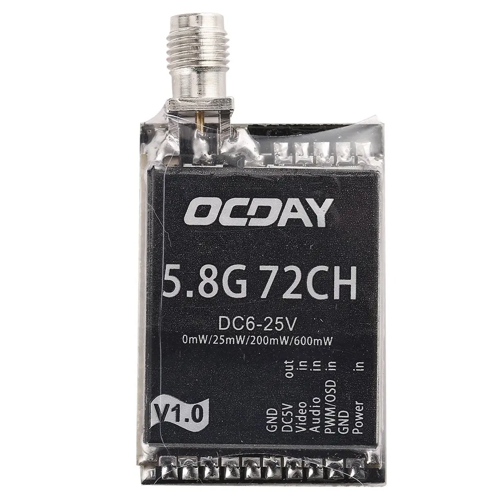Передатчик OCDAY Super Mini 5 8 ГГц 72 канала DC 6-25 в FPV переключаемый передатчик с