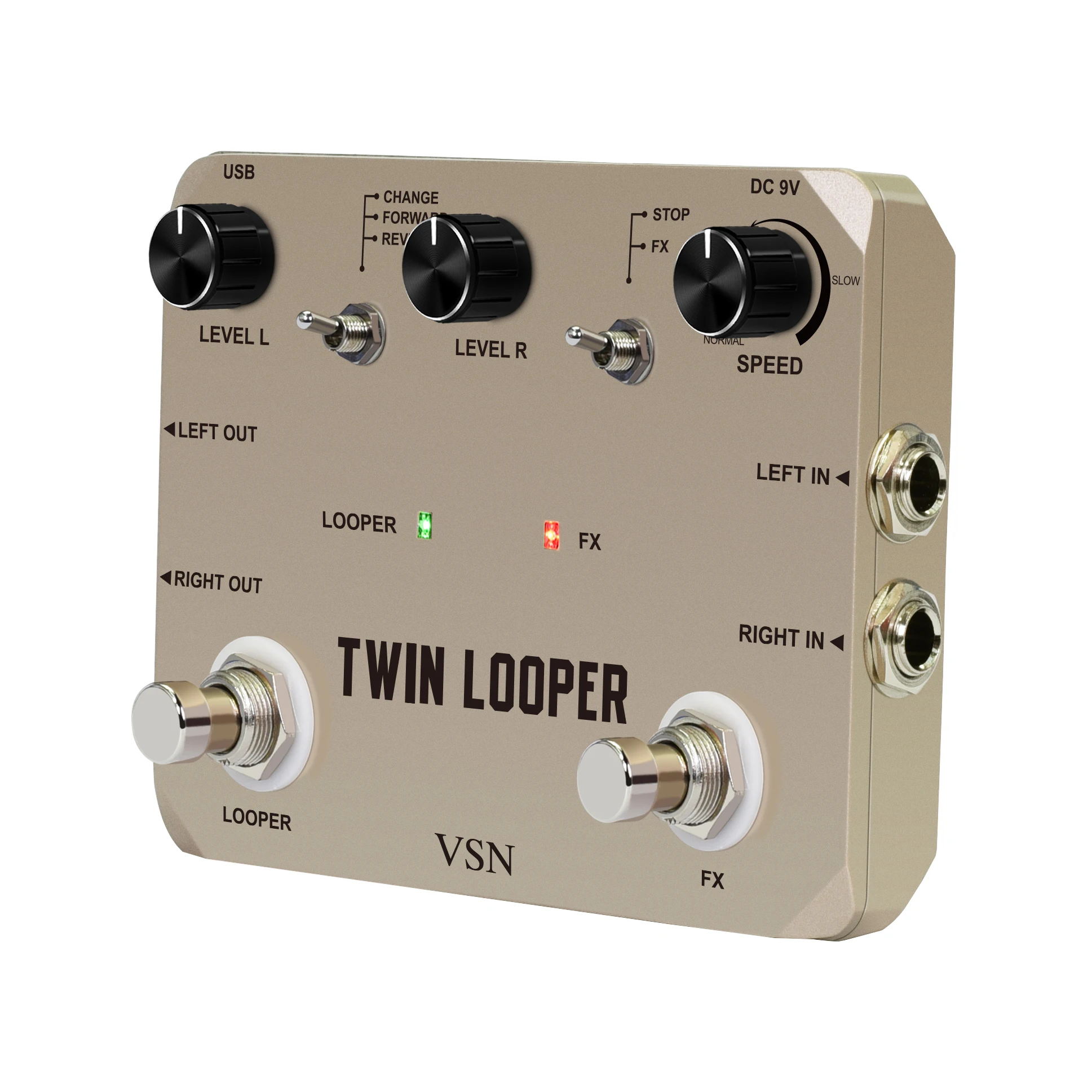 VSN LTL-02 Улучшенные педали Twin Looper для электрогитары с функцией 10-минутного лупинга без ограничений отмены/повтора 11 типов