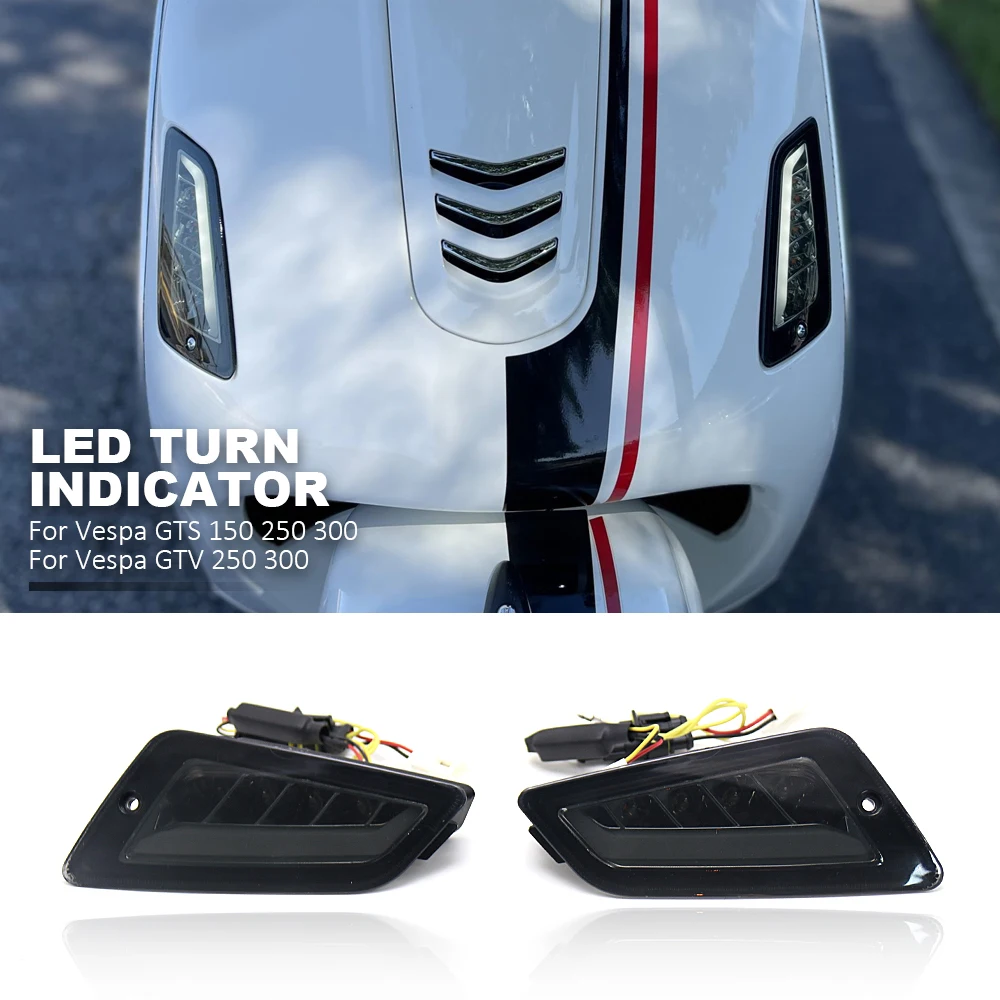 For Vespa GTS300 GTS 300 GTS250 GTS150 Lamp Motorcycle LED Turn Signal Indicators Light Front & Rear Blinker GTV250 GTV300