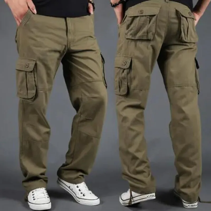 

Men's Cargo Pants Casual Loose Multi Pocket Military Pants Long Trousers for Men Camo Joggers Plus Size 28-40