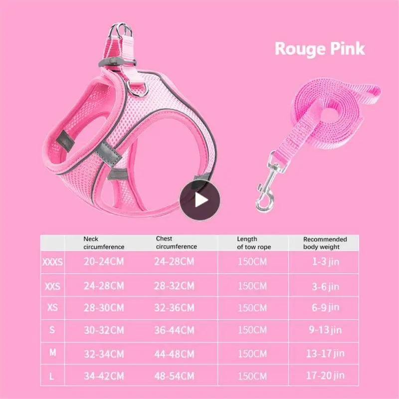 

Дышащий светоотражающий нагрудный ремень для домашних животных, Регулируемый жилет на спину, поводок для кошек, Аксессуары для кошек