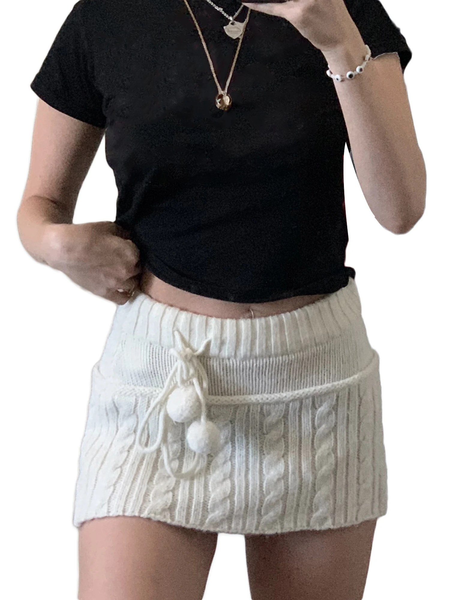 

Women High Waist Knit Half Dress Zipper Short Skirts Vintage Pencil Skirts 90s Streetwear