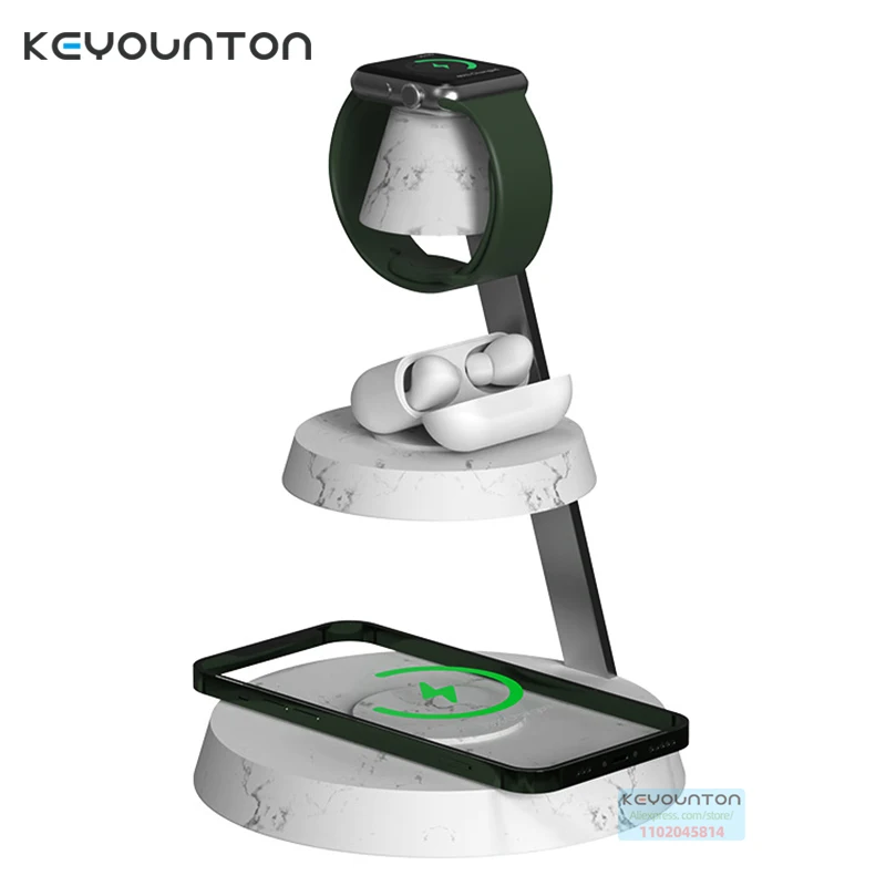 

5 in 1 Wireless Charger Station 15W Fast Wireless Charging Stand Dock for iPhone 14 Plus 13 12 ProMax AirPods Pro 3 2 iWatch 8 7