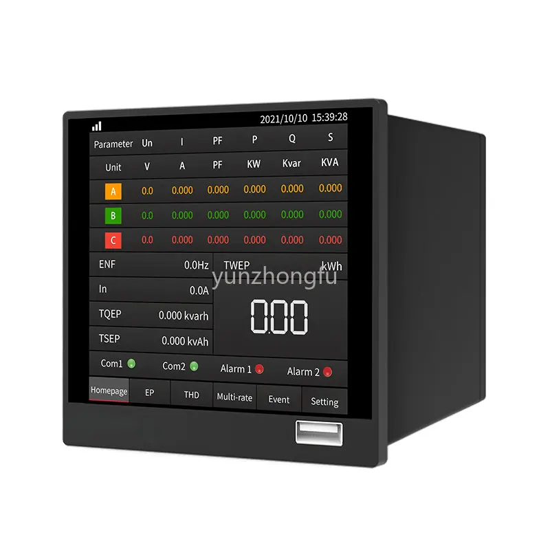 

Multifunction electricity analysis meter three phase power factor voltage digital panel meter quality power WiFi Ethernet RS485
