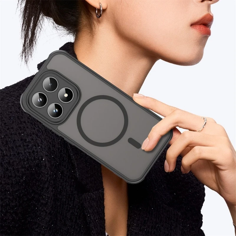Фото Магнитный чехол для Xiaomi 17, модный матовый акриловый чехол с магнитной задней крышкой для беспроводной зарядки Magsafe, бампер-футляр №3