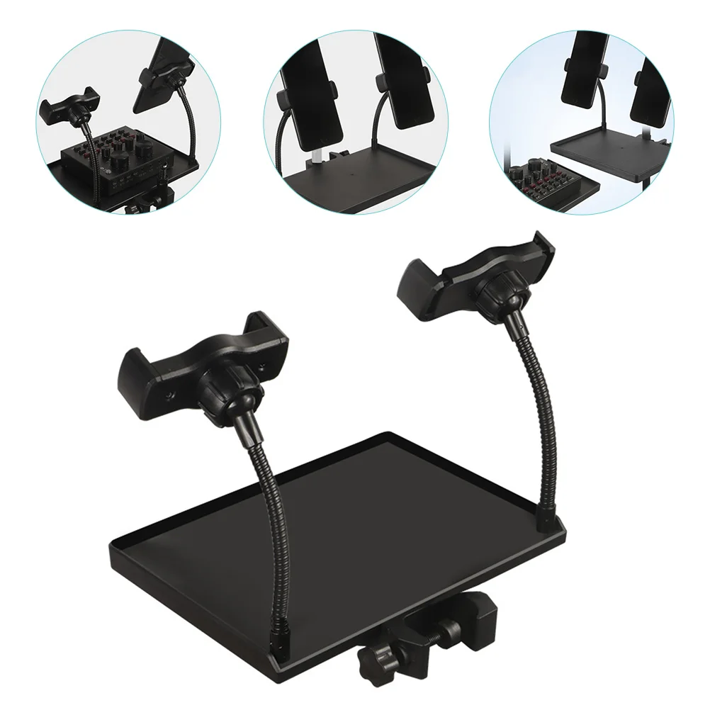 

Tray Sound Stand Microphone Mic Holder Rack Live Shelf Storage Broadcast Mount Purposes Multi Clamp Micphone Music Adjustable