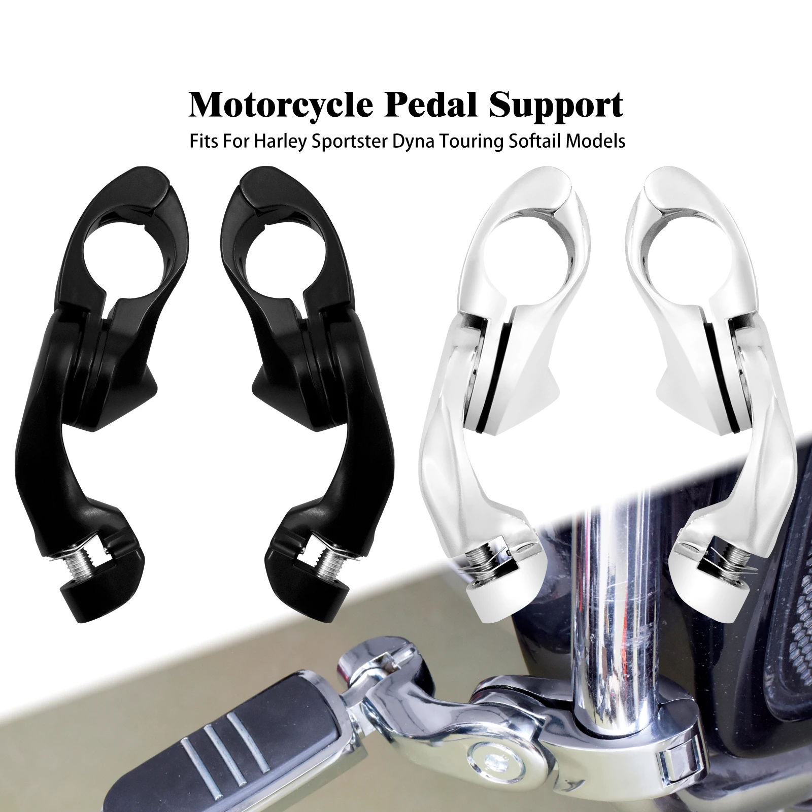 

Motorcycle 32mm Footpeg Clamp 1.25" Highway Engine Guards Foot Peg Rest Pedal Mount For Harley Touring Sportster Dyna Softail FL