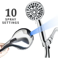10 mode high pressure shower for bathroom adjustable multifunctional rain shower head set bathroom accessories set shower faucet
