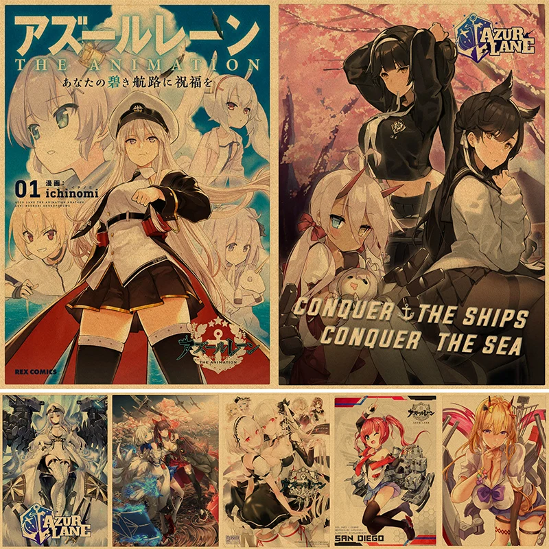 

Японские Аниме постеры для декора дома, постеры для комнаты, настенные наклейки Pictur из крафт-бумаги в стиле ретро, художественные Стикеры дл...