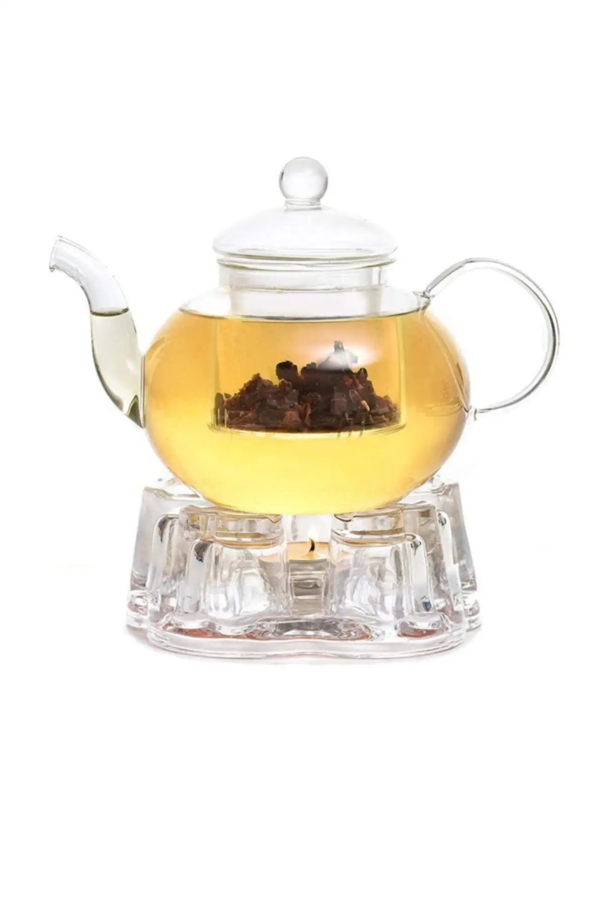 Glass Teapot And Glass Heater Kit Petunia 800ml