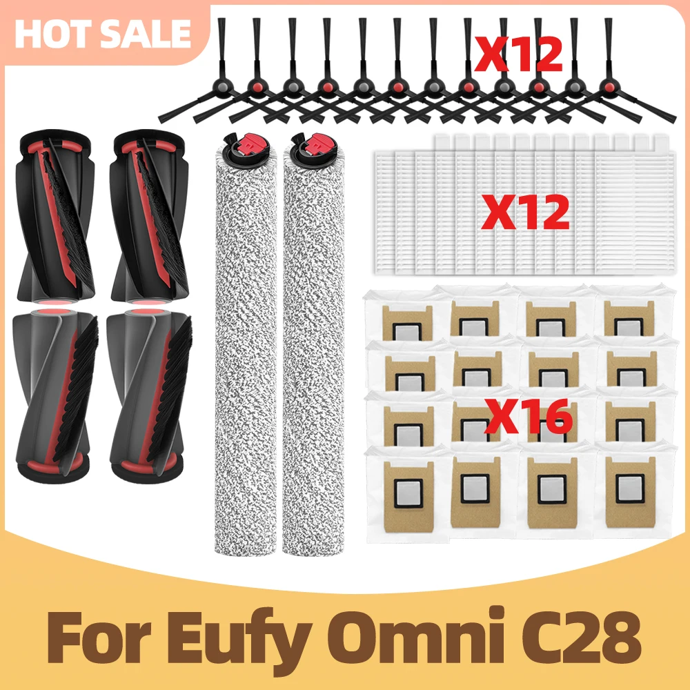 Фото Аксессуары для пылесоса Eufy Omni C28 /Eufy Omni X12 Pro Основная щетка Боковая щетка Мешок для сбора пыли Запасные части №1