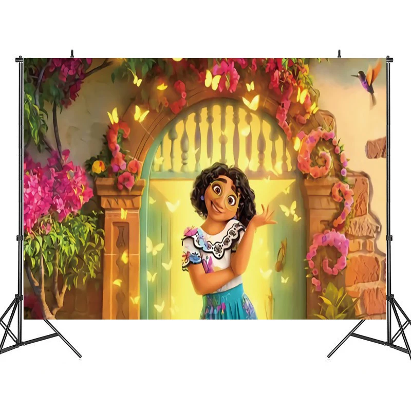 

125x80cm Disney Movies Encanto Backdrop Mirabel Casita Photography Backgrounds Vinyl Cloth Photo Wall for 2022