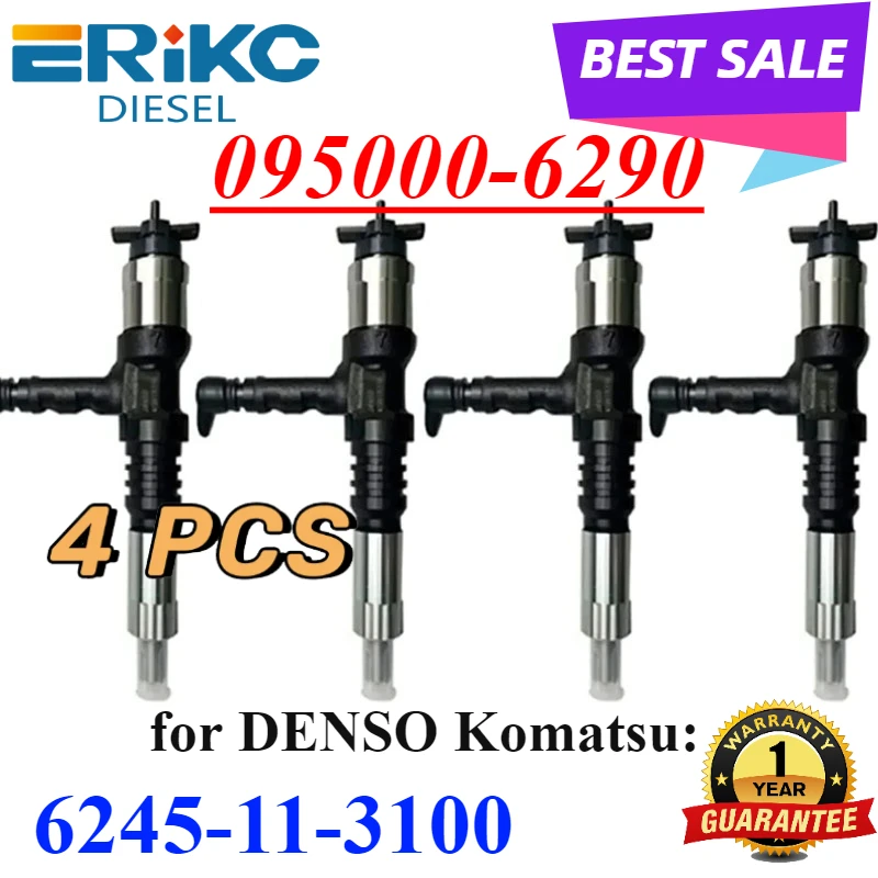4ПК 095000 -6290 6245-11-3100 Форсунка насоса двигателя Common Rail для DENSO Komatsu 6D170 RF7J-13-H50 6245113100