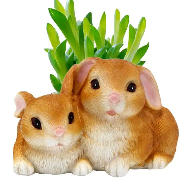 

Rabbit Succulent Planter Animal Succulent Planter Resin Flower Pot Cute Rabbit Shaped Succulent Planter For Patio Outdoor Garden