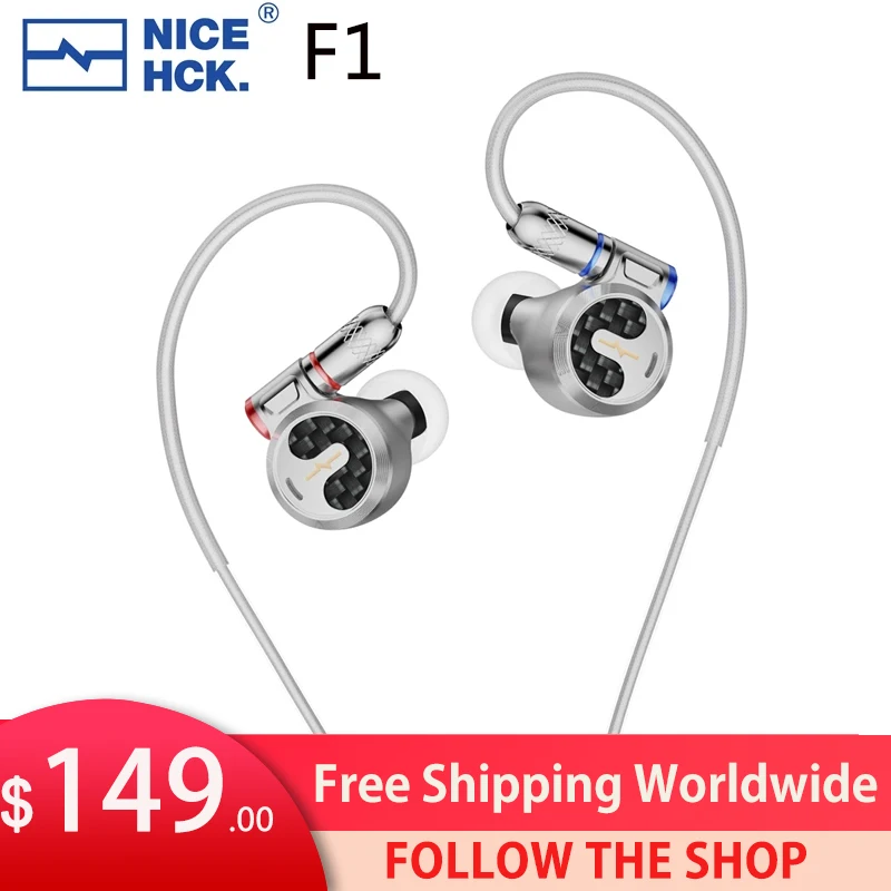 

NiceHCK F1 3.5mm/4.4mm Flagship In-ear Earphone 14.2mm Planar Diaphragm Driver HIFI Earbud With 0.78mm 2Pin Detachable Cable IEM
