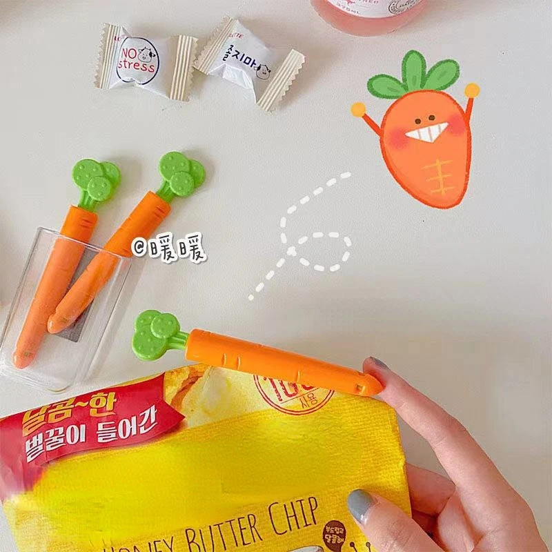 

5 шт./лот креативные зажимы для моркови в магнитной коробке для хранения, пакет для упаковки пищевых ароматизаторов, влагостойкий инструмен...