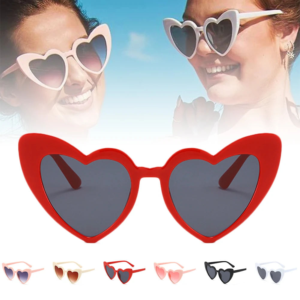 

Heart Shaped Sunglasses UV400 Protection Retro Fashion Women Love Heart Sun Glasses Clear Lens Female Glasses