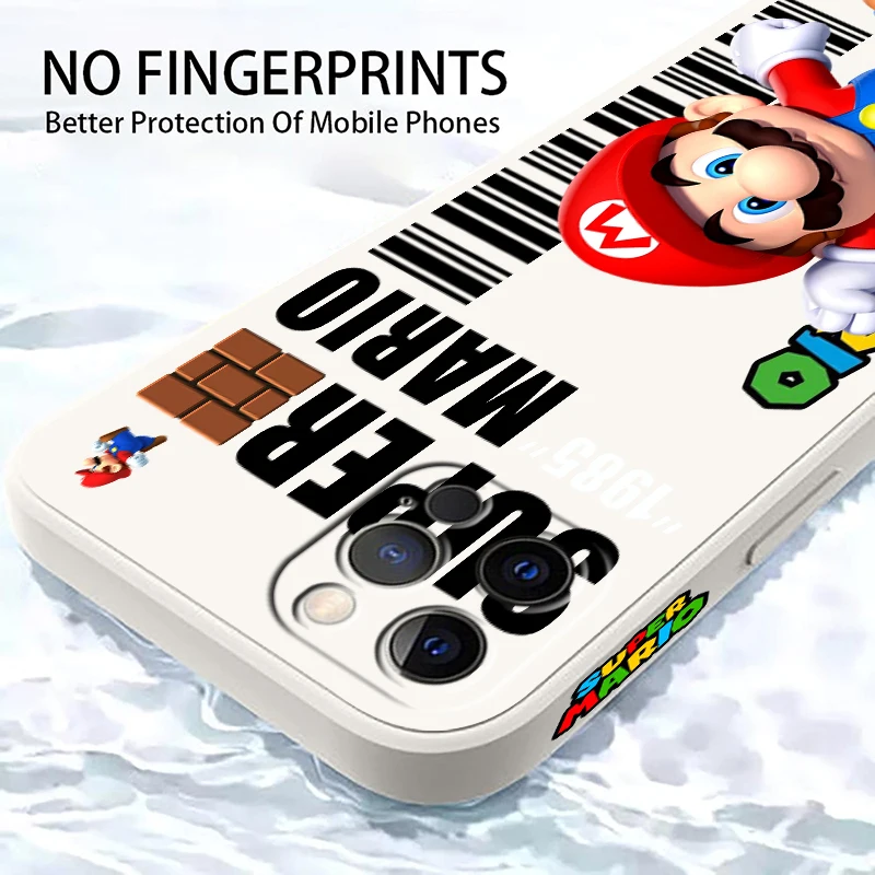 Детская левая веревка M-Marios Brave Game Liquid для Apple iPhone 15 14 13 12 11 XS XR X 8 7 SE Pro Max Plus Mini Cover