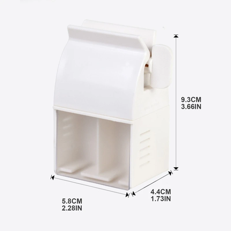 

Wall Mounted Toothpaste Dispenser Squeezer Dustproof Toothbrush Holder Storage