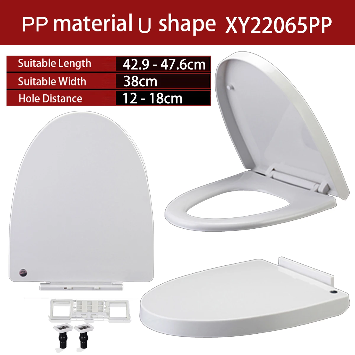 

Universal V Shape Elongated Slow Close WC Toilet Seats Cover Bowl Lid Top Mounted Quick Release PP Board Soft Closure XY22065PP