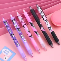 6pcs kawaii sanrio kuromi pen cartoon cute creative gel pen sweet anime stationery writing supplies girl birthday gift