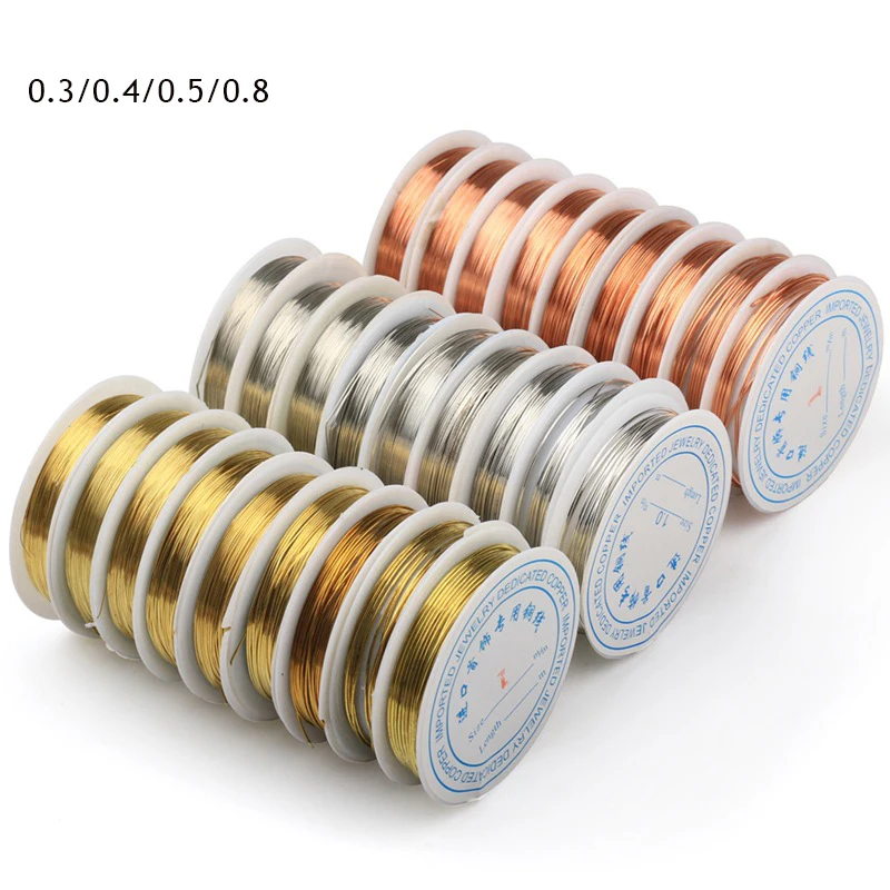 

Wholesale 0.3-0.8mm Brass Copper Wire for Bracelet Necklace DIY Beading Jewelry Cord String for Craft Making