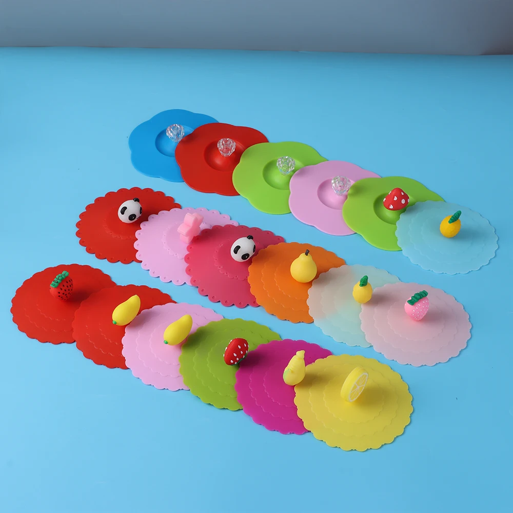 

New Cap Tea Coffee Lids Reusable Silicone Cup Cover Suction Cup Cover Leakproof Dustproof