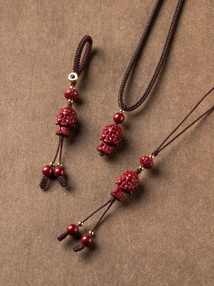 

Cinnabar Zodiac Original Life Buddha car key chain pendant ornament mobile phone chain pendant for men and women