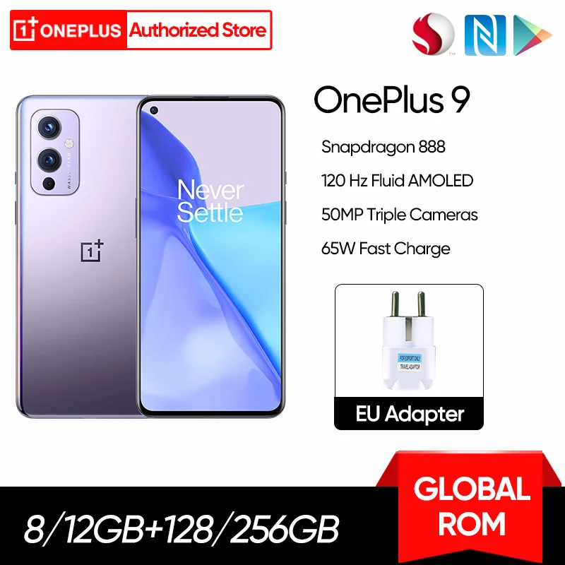 Cena OnePlus 9 5G Globalny Rom Smartphone Snapdragon 888 6.55 ''120Hz Płyn AMOLED 50MP Kamera Octa-core 4500mAh 65W Szybkie ładowanie NFC