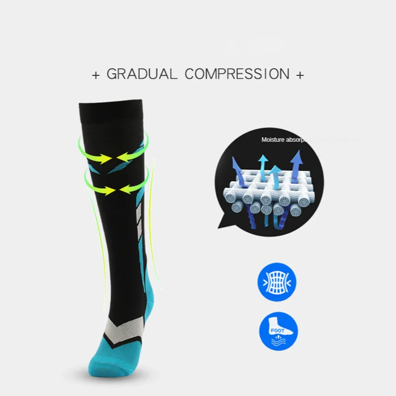 Dropshipping Compression Socks Women Men Knee High Sports Socks for Running Marathon Cycling Edema Diabetes Varicose Veins Socks