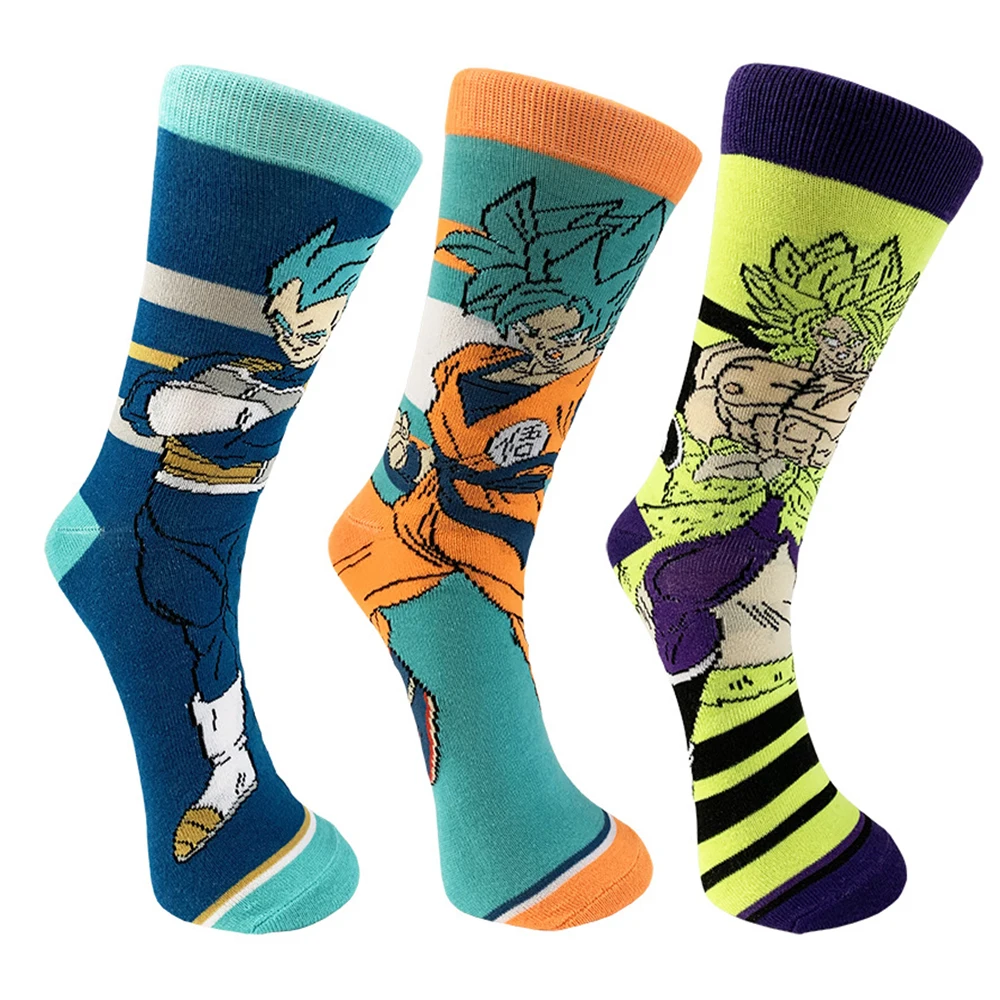 3Pair Cartoon Anime Character Socks Personalized Fashion Hip-Hop Funny Novelty Cosplay Ins Casual Skateboard Basketball Men Sock
