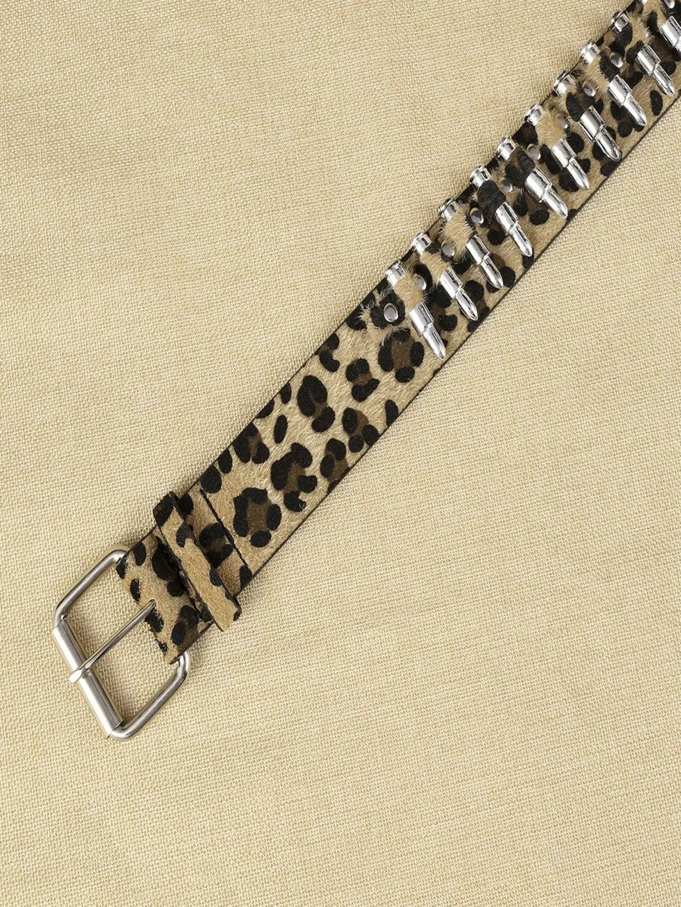 Металлический пляжный ремень с леопардовым принтом