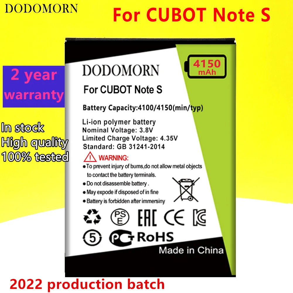 

DODOMORN Новый 4150mAh перезаряжаемый аккумулятор для CUBOT Note S мобильный телефон заменяемый в наличии высокое качество + номер отслеживания