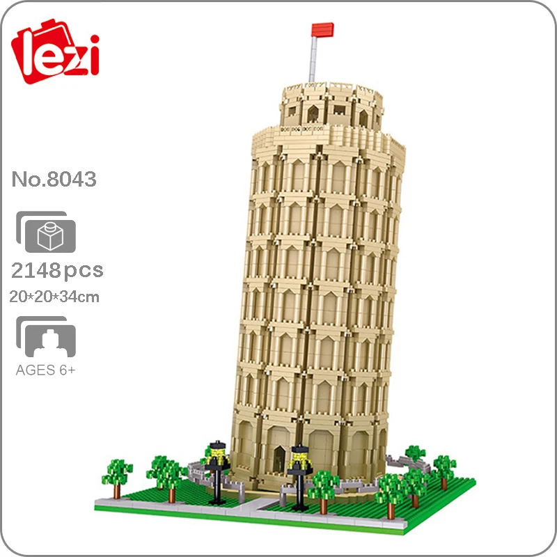

Деревянная Башня Пизы, итальянская архитектура мира, миниатюрные алмазные блоки, кирпичи, строительные игрушки для детей, подарок, без коро...