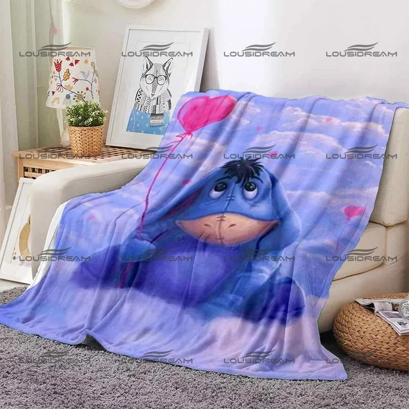 

Cute Cartoon Bear Donkey Pig Little Tiger Blanket Flannel Thin Blanket Portable Home Travel Office Blanket Gifts for Children
