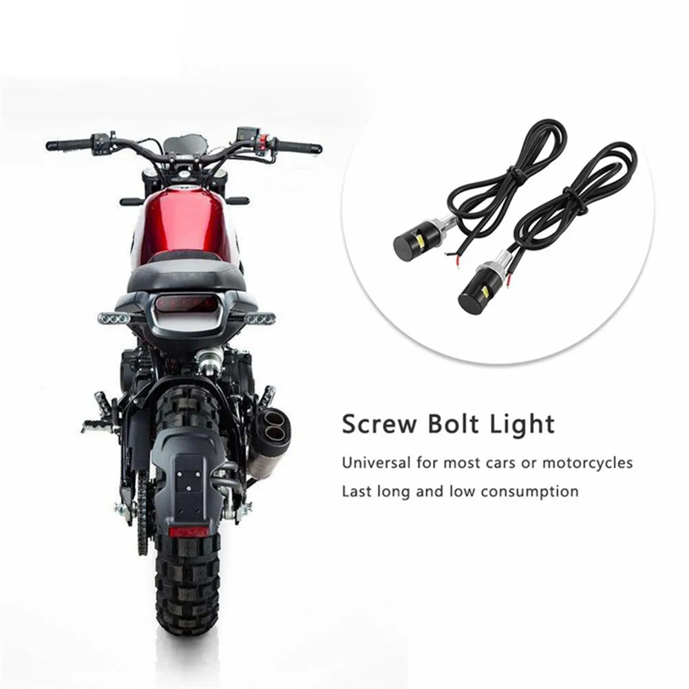 

Motorcycle Lamp License Plate Lights Universal 12V 1W Auto LED License Plate Bolt Light Motorbike Hawk Eye Lamp