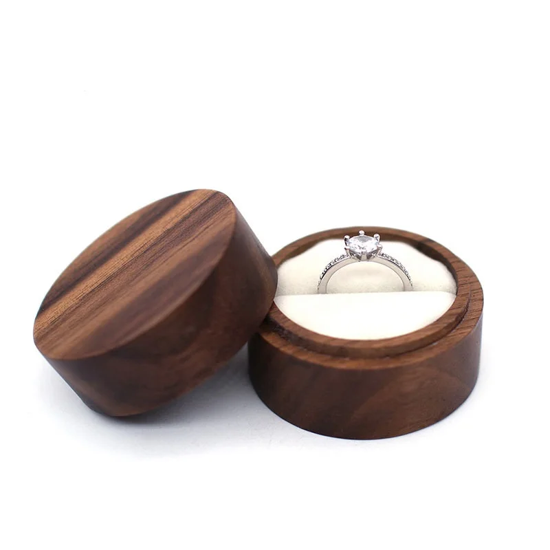 

Solid Wood Ring Box Mini Earring Rings Jewelry Box INS Style Wooden Wedding Packaging Box Valentine Engagement Anniversary
